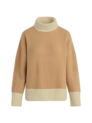Andi Colorblocked Wool-Blend Turtleneck Sweater