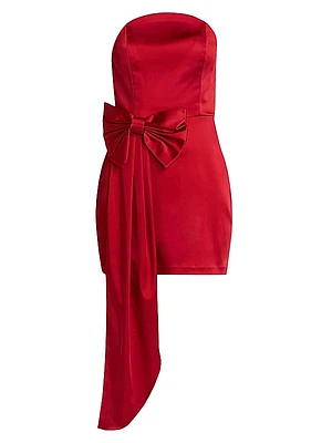 Venice Bow-Detailed Strapless Minidress