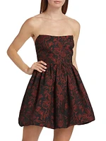 Addison Floral Bubble-Hem Minidress