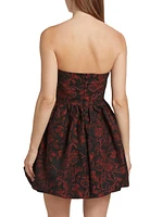 Addison Floral Bubble-Hem Minidress