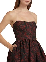 Addison Floral Bubble-Hem Minidress
