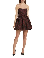 Addison Floral Bubble-Hem Minidress
