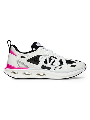 VLogo Easyjog Calfskin and Fabric Sneakers