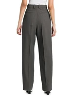 Pleated Stretch Wool-Blend Trouser