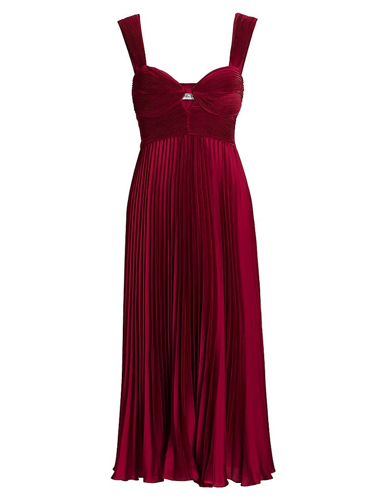 Giselle Pleated Midi-Dress
