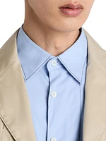 Single-Breasted Cotton Blend Jacket