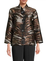 Tigress Jacquard Button-Up Jacket