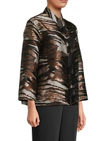 Tigress Jacquard Button-Up Jacket