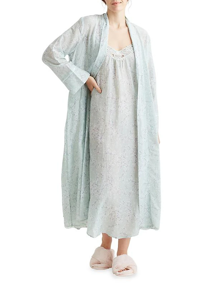 Cheri Blossom Silk-Blend Robe