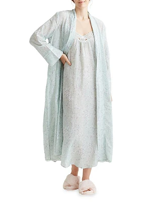 Cheri Blossom Silk-Blend Robe