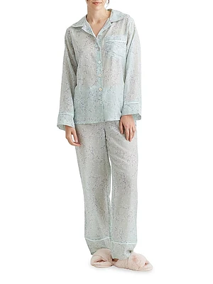 Cheri Blossom Silk-Blend Pajamas