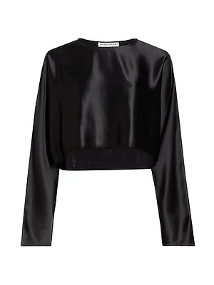 Emilia Satin Crop Blouse