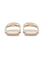 Vlogo Cut-Out Calfskin Slide Sandals