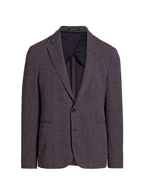 Wool-Blend Single-Breasted Blazer