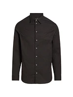 Cotton-Blend Button-Front Shirt