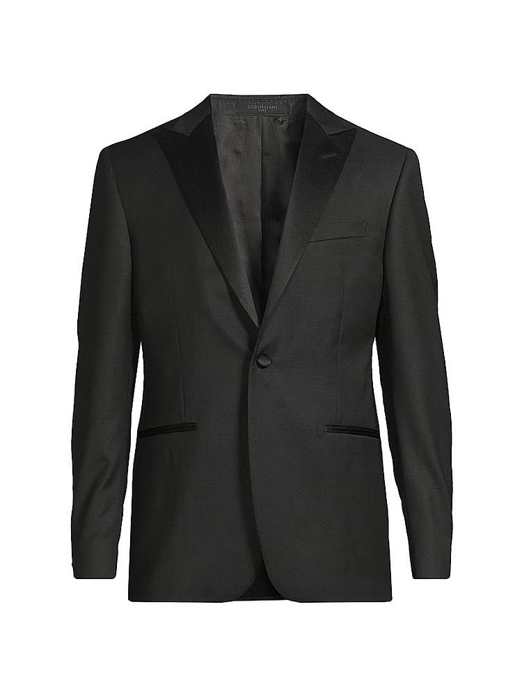 Jacquard Tuxedo Peak-Lapel Jacket