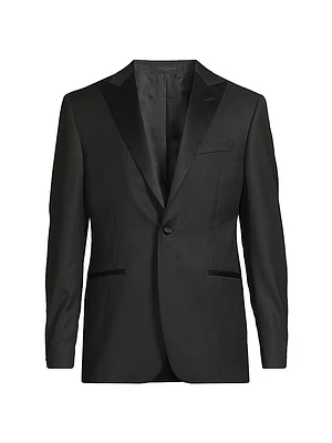 Jacquard Tuxedo Peak-Lapel Jacket