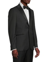 Jacquard Tuxedo Peak-Lapel Jacket