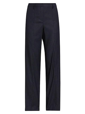 Elizabeth Wool-Blend Straight-Leg Pants