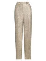 Metallic Tweed High-Rise Pants