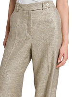 Metallic Tweed High-Rise Pants