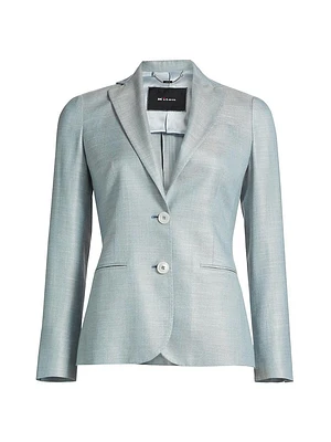 Plaid Wool Single-Breasted Jacket