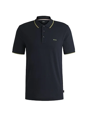 Cotton Piqué Polo Shirt with Logo Detail