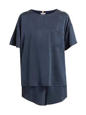 Washable Silk T-Shirt & Shorts Set