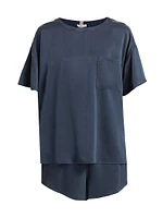 Washable Silk T-Shirt & Shorts Set