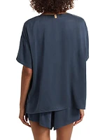 Washable Silk T-Shirt & Shorts Set