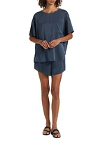 Washable Silk T-Shirt & Shorts Set