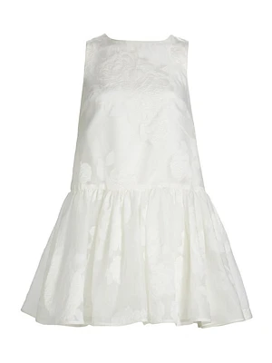Floral Embroidered Shift Minidress