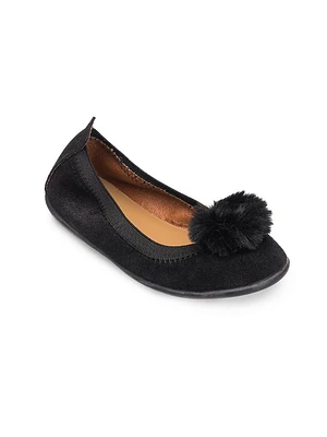 Little Girl's & Suede Pom Flats