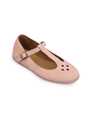 Little Girl's Suede T-Strap Flats