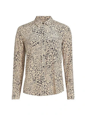 Kate Mixed Leopard Silk Shirt