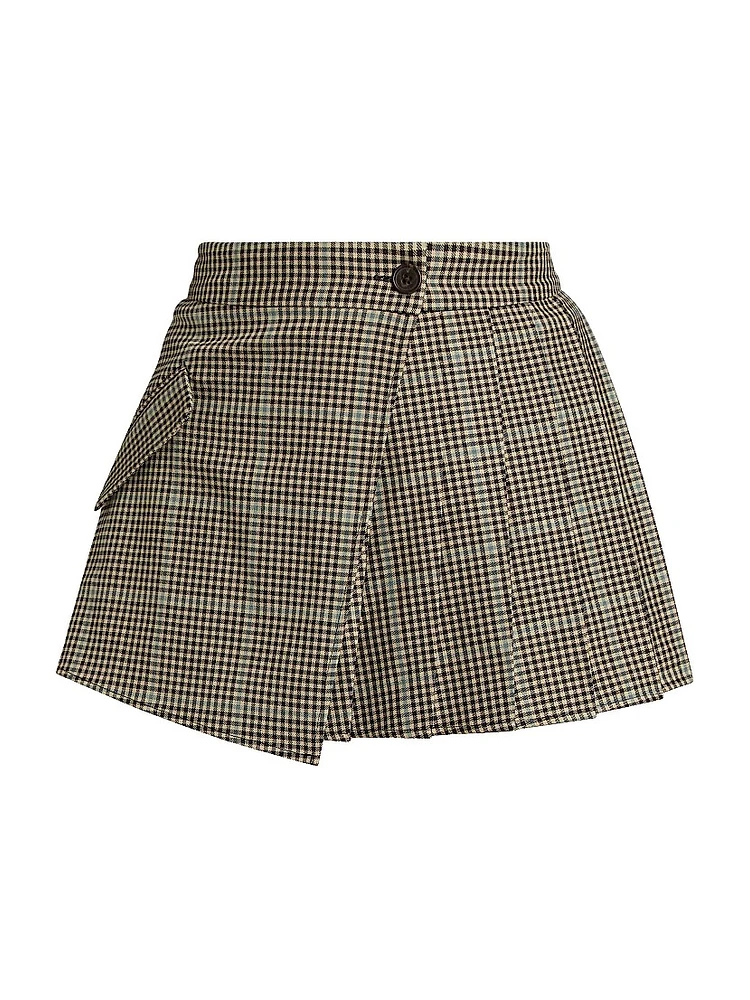 Adriana Plaid Pleated Miniskirt