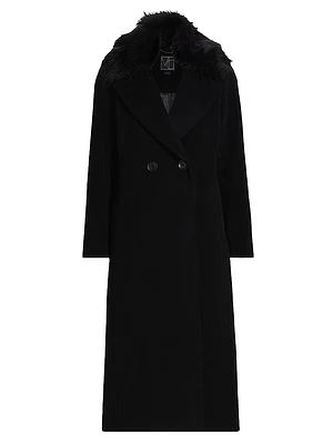 Madison Fur Collar Maxi Wool Coat