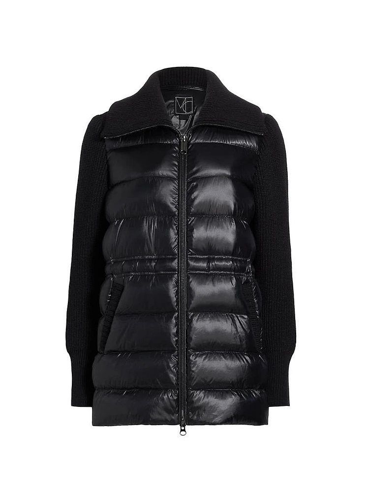 Mac Mixed-Media Down Coat