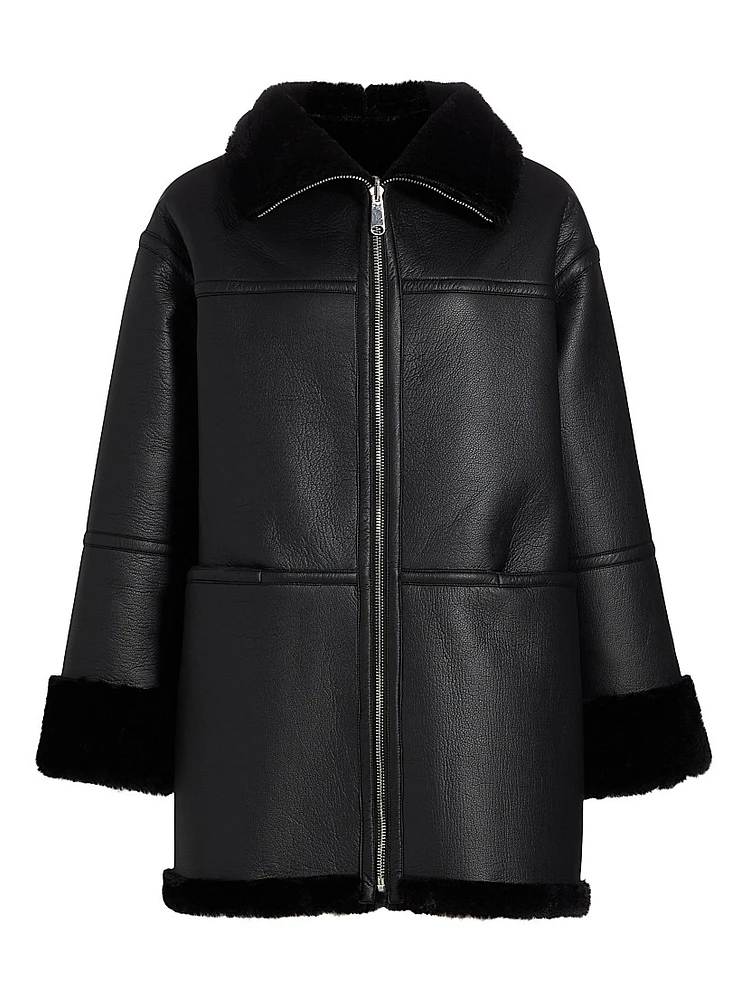 Ally Faux Leather & Fur Coat