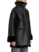 Ally Faux Leather & Fur Coat