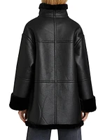 Ally Faux Leather & Fur Coat