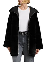 Ally Faux Leather & Fur Coat