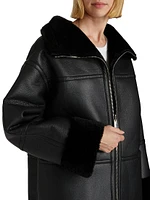 Ally Faux Leather & Fur Coat