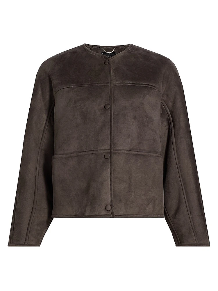 Heather Collarless Reversible Coat