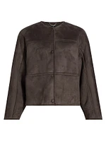 Heather Collarless Reversible Coat