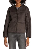 Heather Collarless Reversible Coat