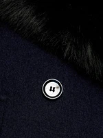 Georgia Faux Fur Collar Double-Breasted Peacoat