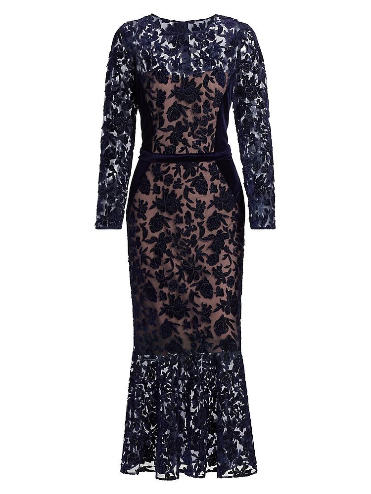 Velvet Lace Cocktail Dress
