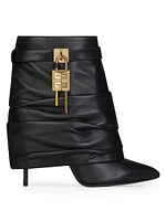 Shark Lock Stiletto Ankle Boots Nappa Leather