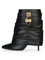 Shark Lock Stiletto Ankle Boots Nappa Leather